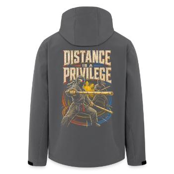 Escrima Arnis Kampfsport Distance Is A Privilege - Recycelte Männer Softshell-Jacke von Stanley/Stella - Schwarz - Hinten - AI Model Male 185 light (185cm)