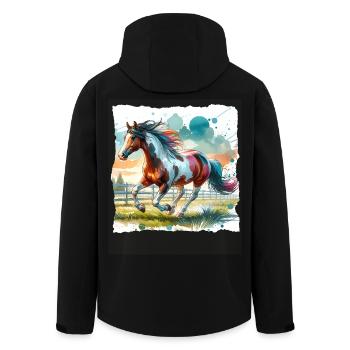 Paint Horse Geschenk Pferd - Recycelte Männer Softshell-Jacke von Stanley/Stella - Schwarz - Hinten - AI Model Male 185 light (185cm)