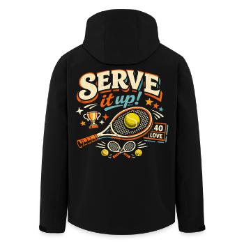 Tennis Serve It Up Retro Motiv - Recycelte Männer Softshell-Jacke von Stanley/Stella - Schwarz - Hinten - AI Model Male 185 light (185cm)