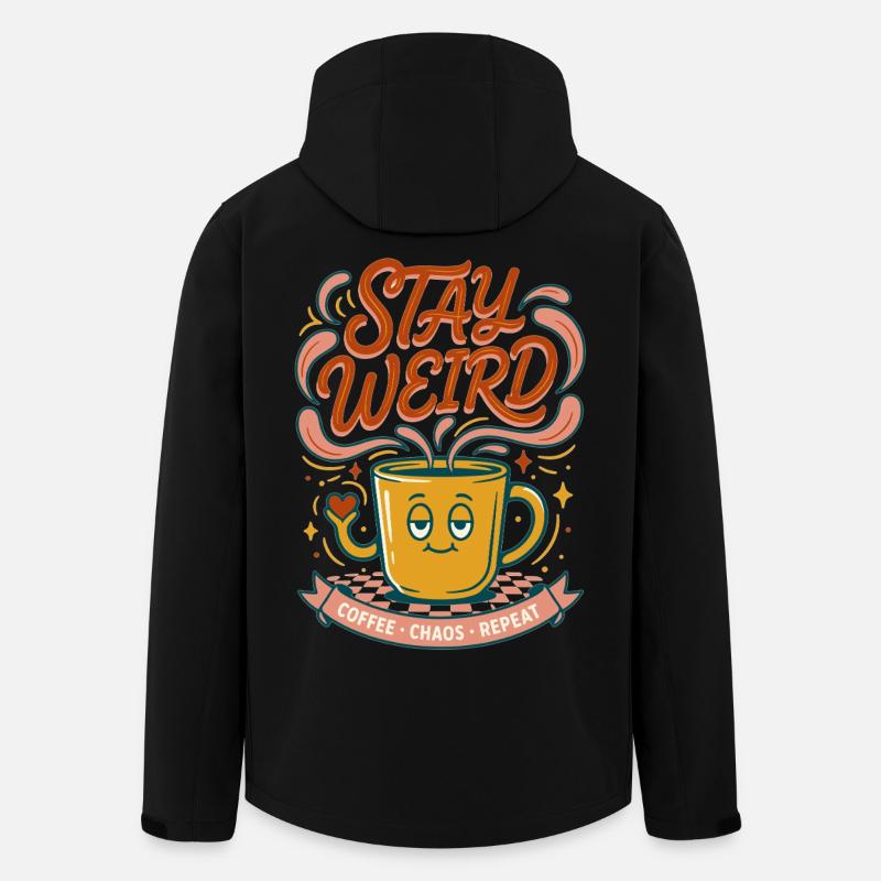 Coffee Chaos Repeat - Recycelte Männer Softshell-Jacke von Stanley/Stella - Schwarz