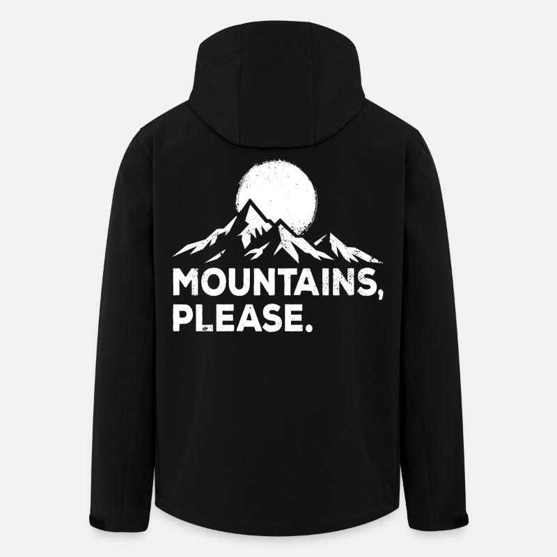 Mountains Please. Outdoor Wandern - Recycelte Männer Softshell-Jacke von Stanley/Stella - Schwarz