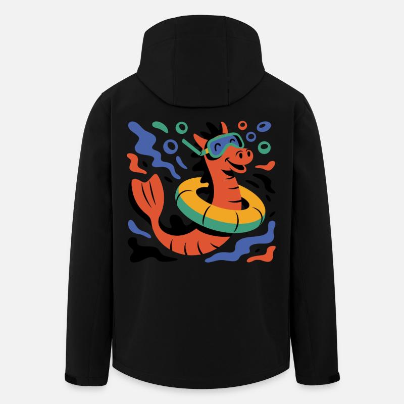 Hippocampe cool - Veste softshell homme en polyester recyclé Stanley/Stella - noir