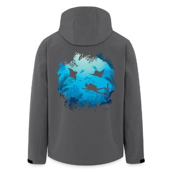 Plongée océanique - Veste softshell homme en polyester recyclé Stanley/Stella - noir - Dos - AI Model Male 185 light (185cm)
