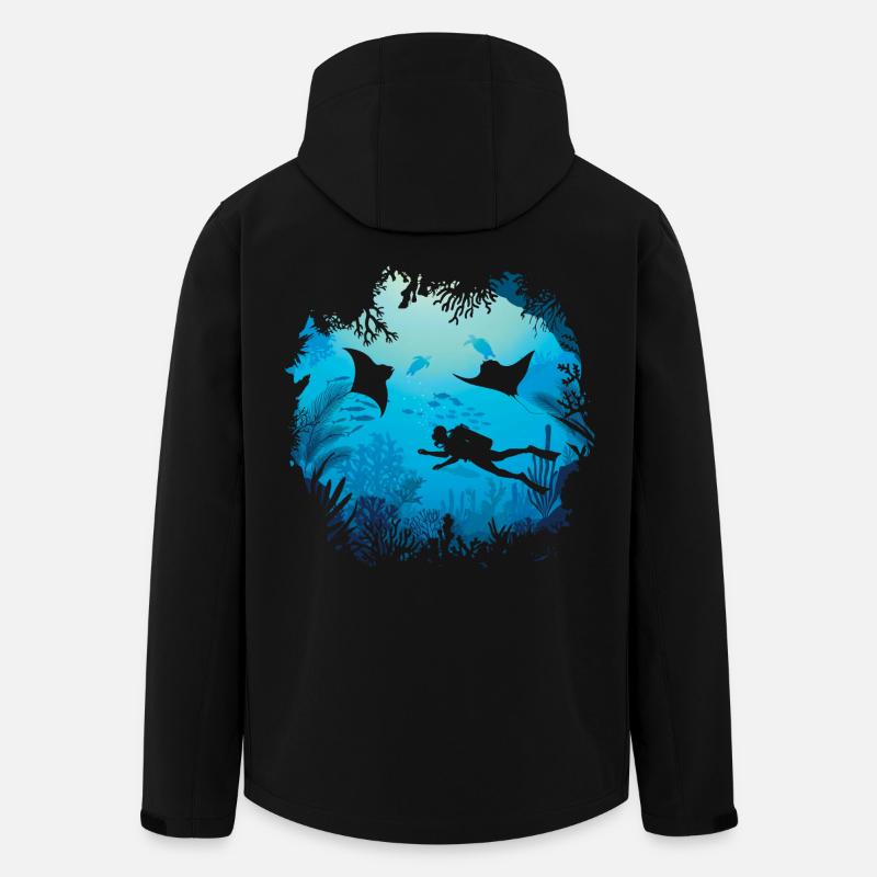 Plongée océanique - Veste softshell homme en polyester recyclé Stanley/Stella - noir