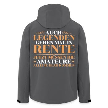 Rente Abschied Kollege Humorvoller Renteneintritt - Recycelte Männer Softshell-Jacke von Stanley/Stella - Schwarz - Hinten - AI Model Male 185 light (185cm)