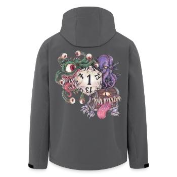 Échec du cadeau de dés D20 sur table de jeu de rôle - Veste softshell homme en polyester recyclé Stanley/Stella - noir - Dos - AI Model Male 185 light (185cm)