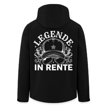 Legende Im Ruhestand Cap-Design - Recycelte Männer Softshell-Jacke von Stanley/Stella - Schwarz - Hinten - AI Model Male 185 light (185cm)