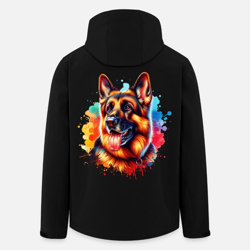 German Shepherd Motif - Men’s Recycled Softshell Jacket by Stanley/Stella - black
