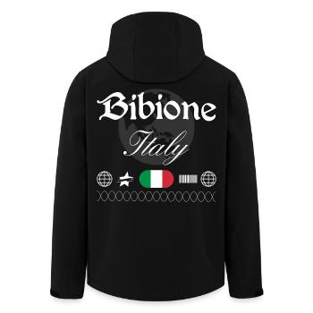 Bibione Italy Streetwear Travel Souvenir - Men’s Recycled Softshell Jacket by Stanley/Stella - black - Back - AI Model Male 185 light (185cm)