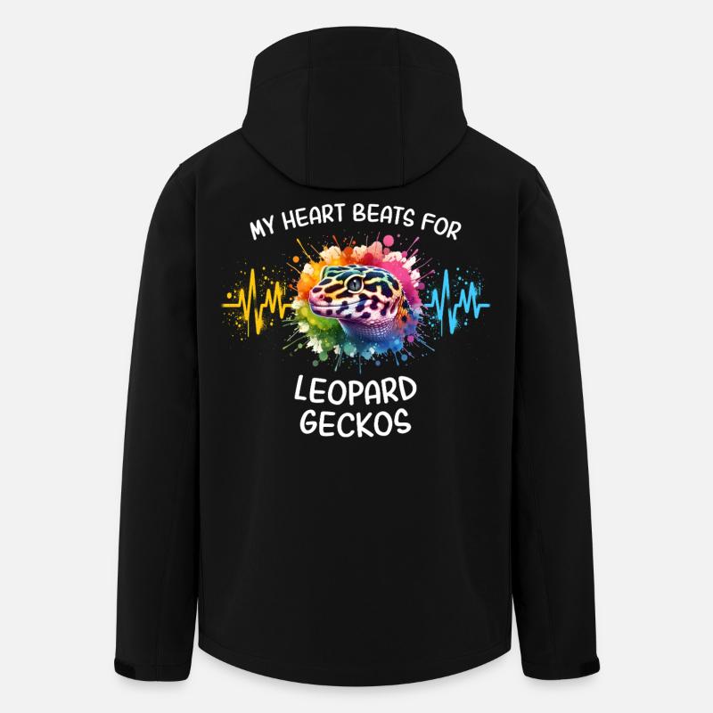 Leopardgecko Herzlinie - Recycelte Männer Softshell-Jacke von Stanley/Stella - Schwarz