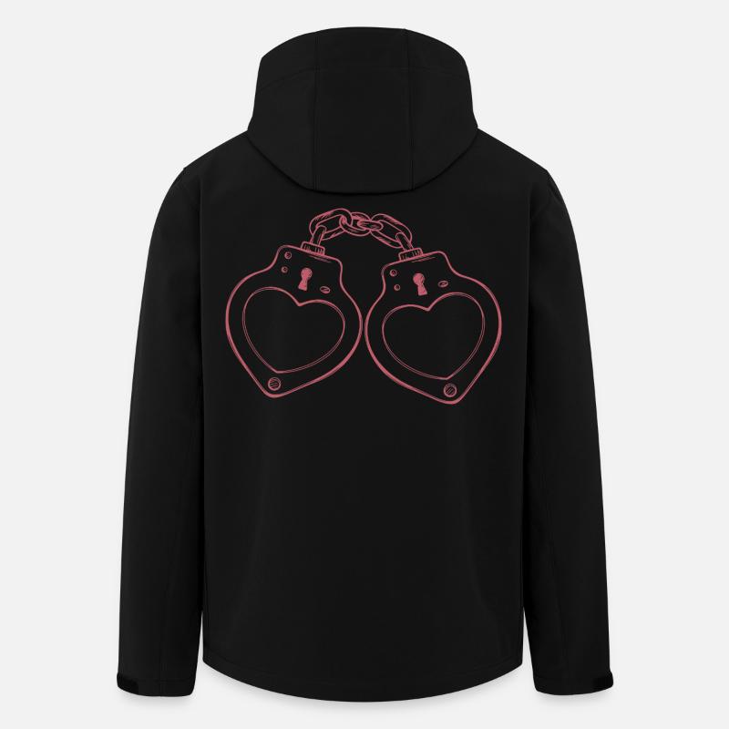 Handschellen Herz Liebe - Recycelte Männer Softshell-Jacke von Stanley/Stella - Schwarz