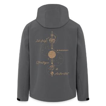 Human Design - Strategie & Autorität - Boho-Stil - Recycelte Männer Softshell-Jacke von Stanley/Stella - Schwarz - Hinten - AI Model Male 185 light (185cm)