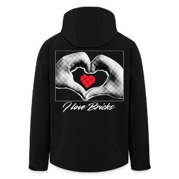 Heart in Hands Clamping Blocks - Men’s Recycled Softshell Jacket by Stanley/Stella - black - Back - AI Model Male 185 light (185cm)
