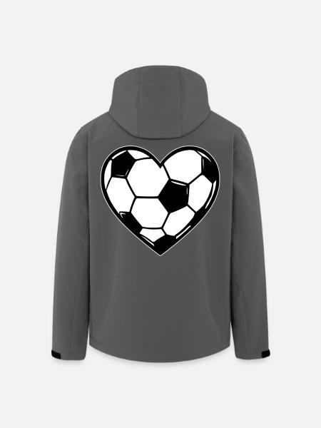 Herzball Fußball-Liebe - Recycelte Männer Softshell-Jacke von Stanley/Stella - Schwarz
