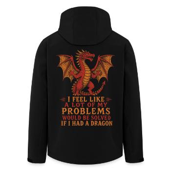 Problems Solved If I Had a Dragon - Men’s Recycled Softshell Jacket by Stanley/Stella - black - Back - AI Model Male 185 light (185cm)