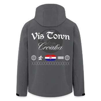 Vis Kroatien Streetwear Reise Souvenir - Recycelte Männer Softshell-Jacke von Stanley/Stella - Schwarz - Hinten - AI Model Male 185 light (185cm)