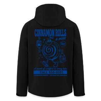 Retro Cinnamon Roll Bakery - Men’s Recycled Softshell Jacket by Stanley/Stella - black - Back - AI Model Male 185 light (185cm)