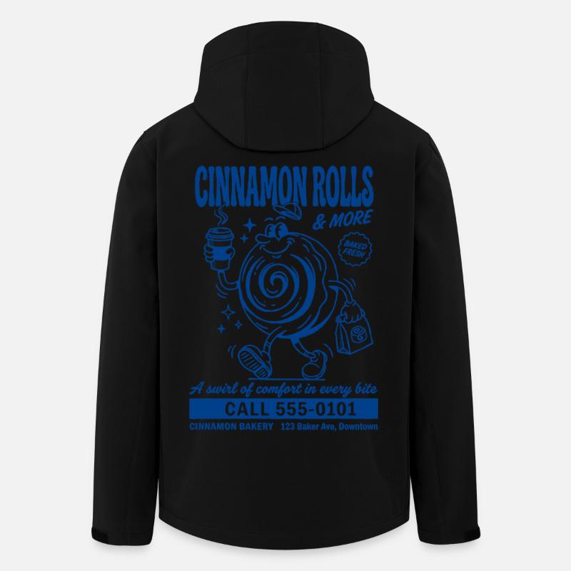 Retro Cinnamon Roll Bakery - Recycelte Männer Softshell-Jacke von Stanley/Stella - Schwarz