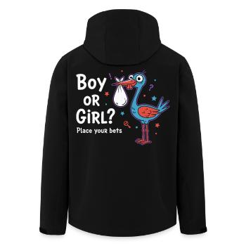 Gender Reveal Boy Or Girl Place Your Bets Baby - Men’s Recycled Softshell Jacket by Stanley/Stella - black - Back - AI Model Male 185 light (185cm)