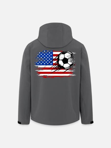 Football drapeau américain utilisé - Veste softshell homme en polyester recyclé Stanley/Stella - noir
