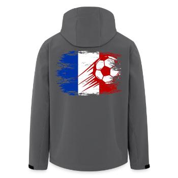France flag football used - Men’s Recycled Softshell Jacket by Stanley/Stella - black - Back - AI Model Male 185 light (185cm)