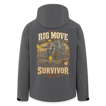 Oil Rig Rig Worker Rig Move Survivor - Men’s Recycled Softshell Jacket by Stanley/Stella - black - Back - AI Model Male 185 light (185cm)
