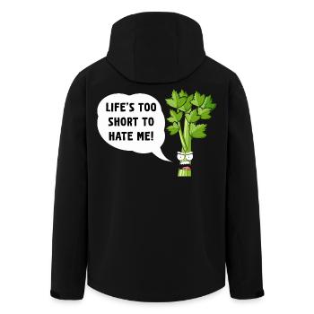 Celery Snark: Life's Too Short to Hate - Men’s Recycled Softshell Jacket by Stanley/Stella - black - Back - AI Model Male 185 light (185cm)