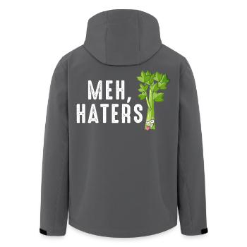 Meh Celery Haters Tee - Men’s Recycled Softshell Jacket by Stanley/Stella - black - Back - AI Model Male 185 light (185cm)