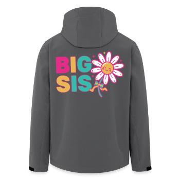 Gender Reveal BIG SIS Big Sister Baby Shower - Men’s Recycled Softshell Jacket by Stanley/Stella - black - Back - AI Model Male 185 light (185cm)
