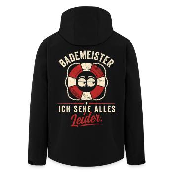 Ich sehe alles. Leider. - Recycelte Männer Softshell-Jacke von Stanley/Stella - Schwarz - Hinten - AI Model Male 185 light (185cm)