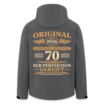 Original 1956 Siebzigster Geburtstag Geschenk - Recycelte Männer Softshell-Jacke von Stanley/Stella - Schwarz - Hinten - AI Model Male 185 light (185cm)