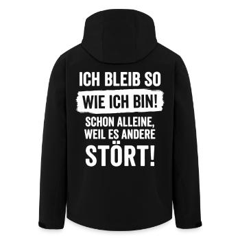 Ich bleib so wie ich bin weil es andere stört - Recycelte Männer Softshell-Jacke von Stanley/Stella - Schwarz - Hinten - AI Model Male 185 light (185cm)