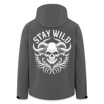 Reste Sauvage Tribal du Crâne - Veste softshell homme en polyester recyclé Stanley/Stella - noir - Dos - AI Model Male 185 light (185cm)