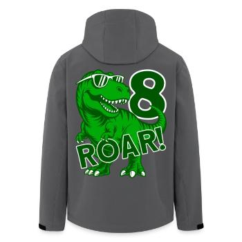 DINO 8 JAHRE DINOSAURIER 8. GEBURTSTAG - Recycelte Männer Softshell-Jacke von Stanley/Stella - Schwarz - Hinten - AI Model Male 185 light (185cm)