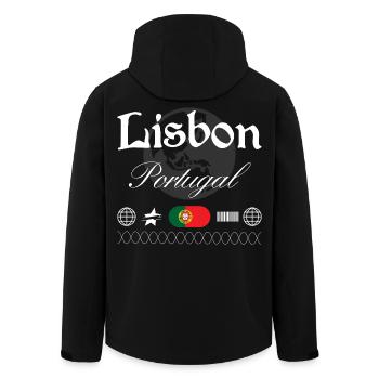 Souvenir de voyage pour le streetwear Lisbonne Portugal - Veste softshell homme en polyester recyclé Stanley/Stella - noir - Dos - AI Model Male 185 light (185cm)
