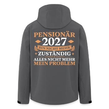 Pensionär 2027 Nicht mehr zuständig Pensionierung - Recycelte Männer Softshell-Jacke von Stanley/Stella - Schwarz - Hinten - AI Model Male 185 light (185cm)