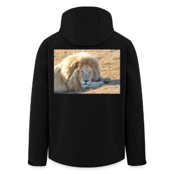 Le repos du lion dans la lumière de la savane - Veste softshell homme en polyester recyclé Stanley/Stella - noir - Dos - AI Model Male 185 light (185cm)