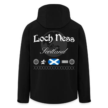 Loch Ness Scotland Streetwear Travel Souvenir - Men’s Recycled Softshell Jacket by Stanley/Stella - black - Back - AI Model Male 185 light (185cm)