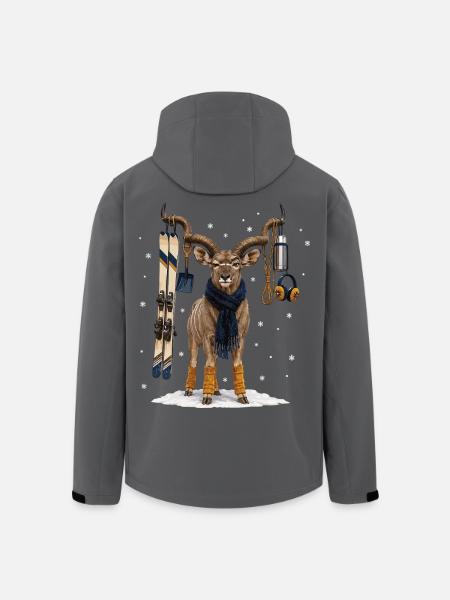 Funny kudu on winter vacation - Men’s Recycled Softshell Jacket by Stanley/Stella - black