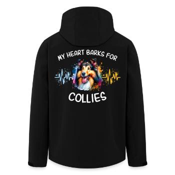Ligne du cœur du colley à poils longs - Veste softshell homme en polyester recyclé Stanley/Stella - noir - Dos - AI Model Male 185 light (185cm)