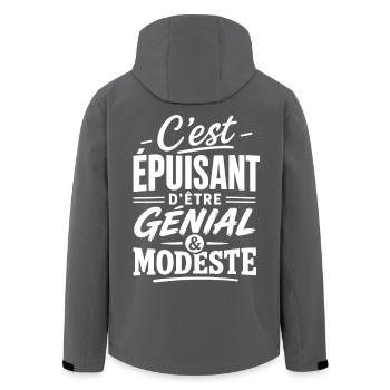 C'est épuisant être génial & modeste Humour homme - Veste softshell homme en polyester recyclé Stanley/Stella - noir - Dos - AI Model Male 185 light (185cm)