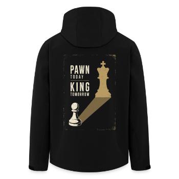 Pawn Today King Tomorrow Chess Ambition Metaphor - Men’s Recycled Softshell Jacket by Stanley/Stella - black - Back - AI Model Male 185 light (185cm)