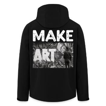 Make Art - Recycelte Männer Softshell-Jacke von Stanley/Stella - Schwarz - Hinten - AI Model Male 185 light (185cm)