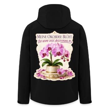 Meine Orchidee blüht, ich nehme diese Auszeichnung - Recycelte Männer Softshell-Jacke von Stanley/Stella - Schwarz - Hinten - AI Model Male 185 light (185cm)