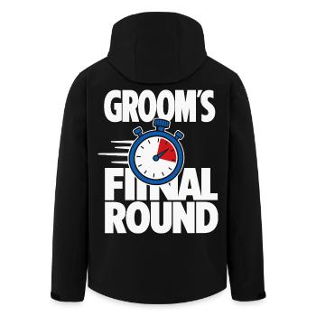 Groom’s Final Round Stopwatch - Recycelte Männer Softshell-Jacke von Stanley/Stella - Schwarz - Hinten - AI Model Male 185 light (185cm)