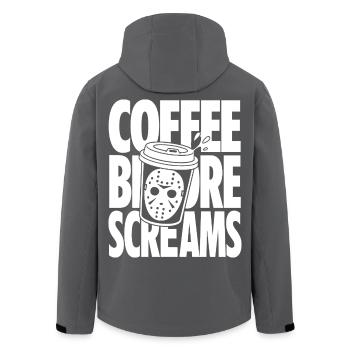 Un design d’horreur du café avant les cris - Veste softshell homme en polyester recyclé Stanley/Stella - noir - Dos - AI Model Male 185 light (185cm)