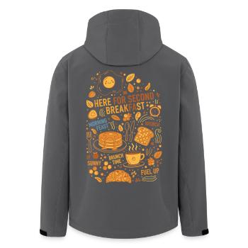 Petit-déjeuner ici Pour un deuxième petit-déjeuner Brunch drôle - Veste softshell homme en polyester recyclé Stanley/Stella - noir - Dos - AI Model Male 185 light (185cm)