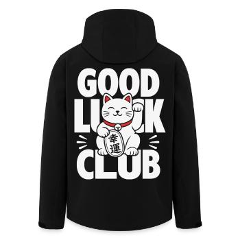 Good Luck Club Winkende Katze - Recycelte Männer Softshell-Jacke von Stanley/Stella - Schwarz - Hinten - AI Model Male 185 light (185cm)