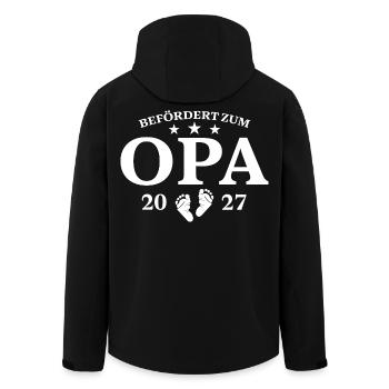 Befördert Zum Opa 2027 Schwangerschaft Geschenk - Recycelte Männer Softshell-Jacke von Stanley/Stella - Schwarz - Hinten - AI Model Male 185 light (185cm)