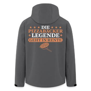 Ruhestand Pizzabäcker Legende in Rente - Recycelte Männer Softshell-Jacke von Stanley/Stella - Schwarz - Hinten - AI Model Male 185 light (185cm)